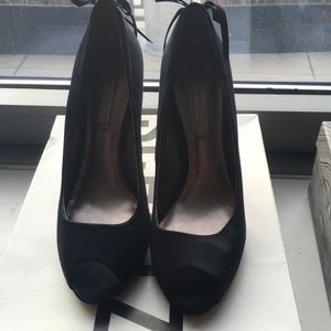 BCBG MAX AZRIA SATIN LACE UP HEEL